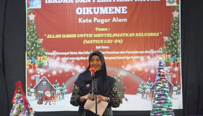 Wawako Bertha Hadiri Natal Oikumene, Tegaskan Komitmen Pagar Alam sebagai Kota Harmonis