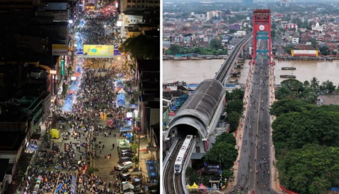 Uji Coba CFN–CFD Digelar, Warga Padati Jalanan Kota Palembang