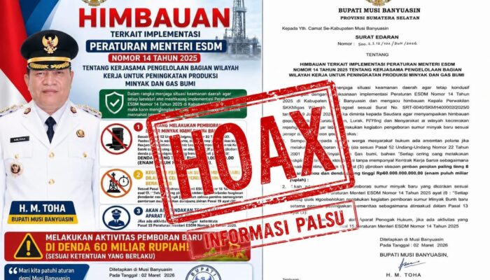 Beredar di Medsos, Surat Mengatasnamakan Bupati Muba Dipastikan Palsu