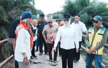 Wabup Netta Indian Tinjau Jembatan Rusak di Tanjung Lago